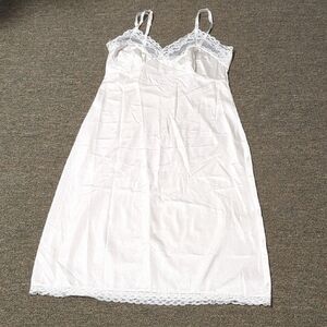 Elegant White Lace Trim Slip